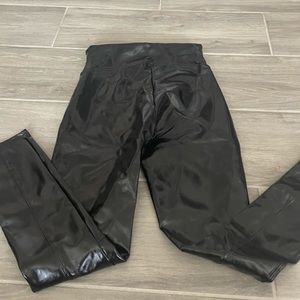 Spanx Black Patent Leather Leggings Pants Small
